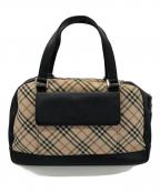 BURBERRYバーバリー）の古着「ノバチェックミニボストンバッグ」｜ベージュ×ブラック