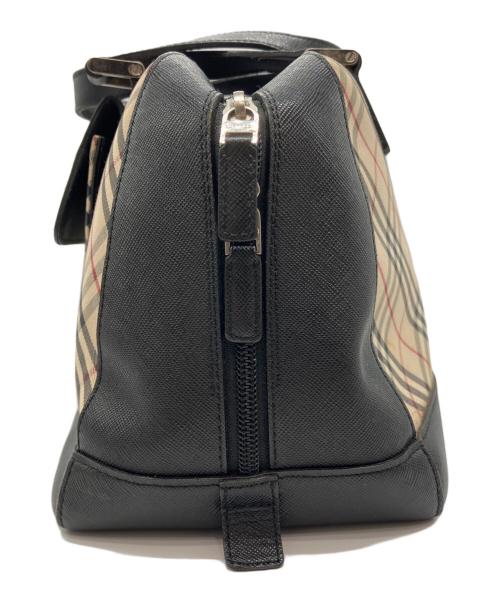 BURBERRY（バーバリー）BURBERRY (バーバリー) ノバチェックミニボストンバッグ ベージュ×ブラックの古着・服飾アイテム