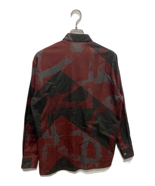 HERMES（エルメス）HERMES (エルメス) 袖セリエボタン総柄シャツ　22AW  レッド サイズ:37の古着・服飾アイテム