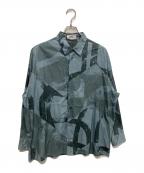 HERMESエルメス）の古着「袖セリエボタン総柄シャツ　 22AW」｜ブルー
