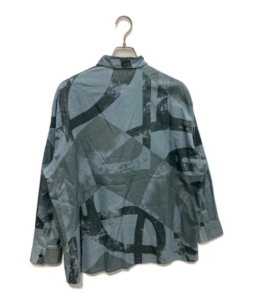 HERMES（エルメス）HERMES (エルメス) 袖セリエボタン総柄シャツ　 22AW ブルー サイズ:41の古着・服飾アイテム