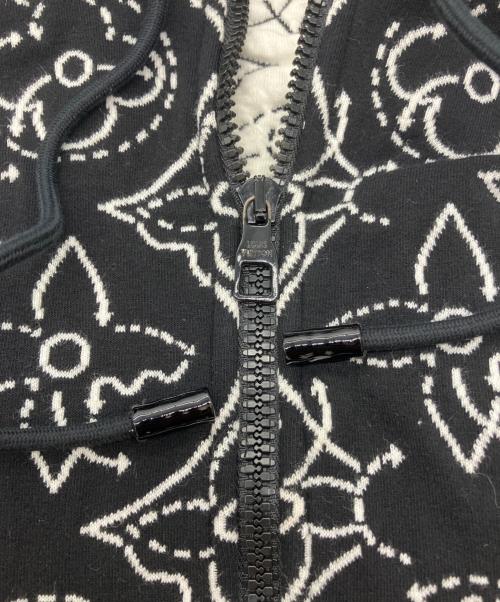 LOUIS VUITTON（ルイ ヴィトン）LOUIS VUITTON (ルイ ヴィトン) フラワーキルテッド ジップフーディ　NBA ブラック サイズ:Lの古着・服飾アイテム