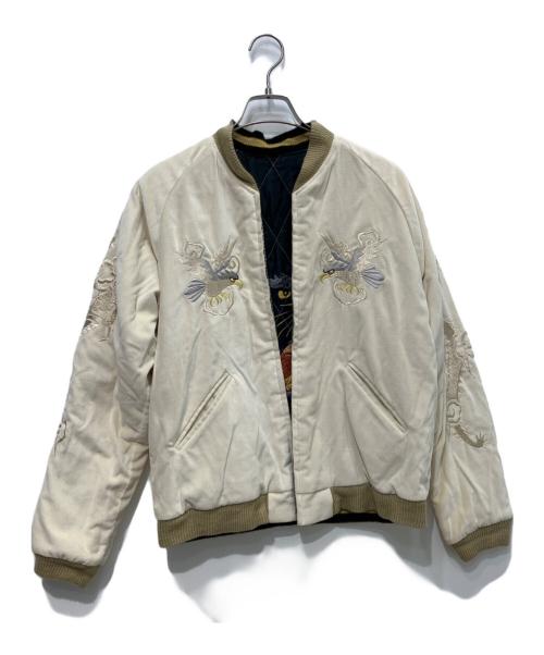 TAILOR東洋（テーラートウヨウ）TAILOR東洋 (テーラートウヨウ) 別珍 サテンキルトスカジャン ホワイト×ブラック サイズ:Mの古着・服飾アイテム