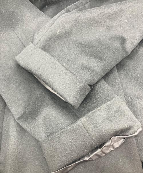 Leilian（レリアン）LEILIAN (レリアン) フォックスショールカラーカシミヤコート ブラック サイズ:11の古着・服飾アイテム