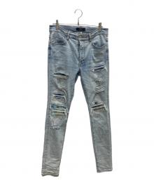 AMIRI（アミリ）の古着「グラデーション プリーツ ジーンズ ダメージデニム」｜インディゴ