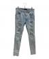 AMIRI（アミリ）の古着「グラデーション プリーツ ジーンズ ダメージデニム」｜インディゴ