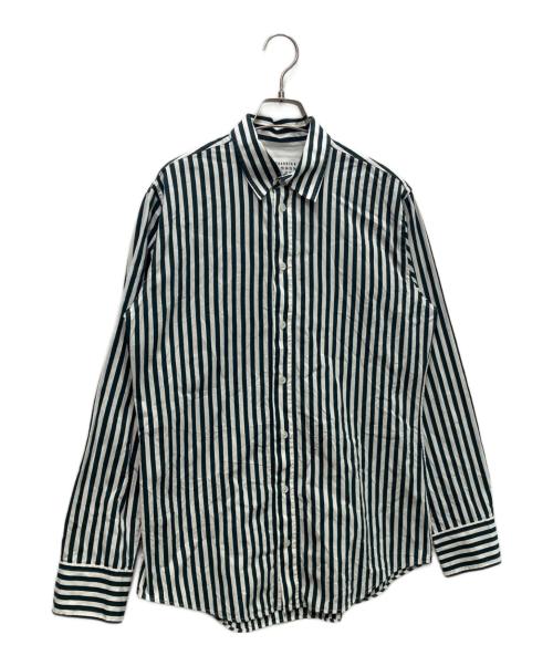 Maison Margiela（メゾンマルジェラ）Maison Margiela (メゾンマルジェラ) ストライプシャツ　21AW グリーン×ホワイト サイズ:40の古着・服飾アイテム