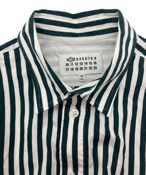 Maison Margiela（メゾンマルジェラ）Maison Margiela (メゾンマルジェラ) ストライプシャツ　21AW グリーン×ホワイト サイズ:40の古着・服飾アイテム