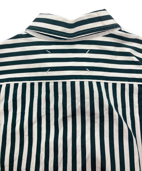 Maison Margiela（メゾンマルジェラ）Maison Margiela (メゾンマルジェラ) ストライプシャツ　21AW グリーン×ホワイト サイズ:40の古着・服飾アイテム