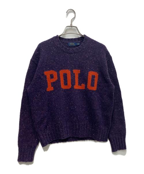 POLO RALPH LAUREN（ポロ・ラルフローレン）POLO RALPH LAUREN (ポロ・ラルフローレン) ウールカシミヤ混ロゴニット パープル サイズ:Sの古着・服飾アイテム