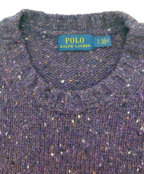 POLO RALPH LAUREN（ポロ・ラルフローレン）POLO RALPH LAUREN (ポロ・ラルフローレン) ウールカシミヤ混ロゴニット パープル サイズ:Sの古着・服飾アイテム