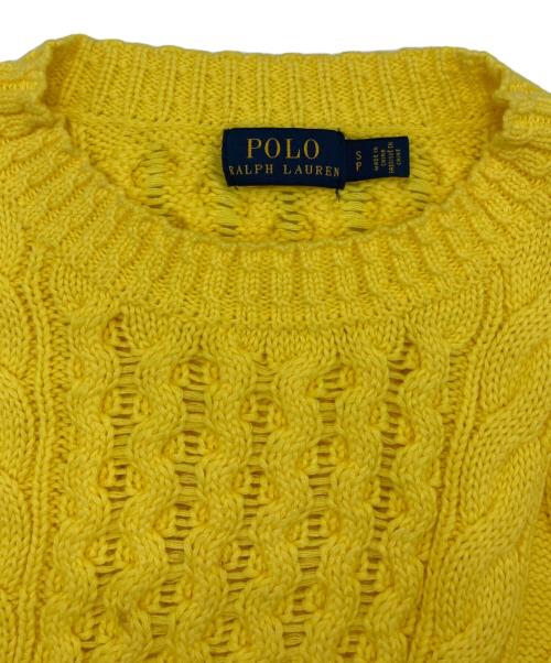 POLO RALPH LAUREN（ポロ・ラルフローレン）POLO RALPH LAUREN (ポロ・ラルフローレン) ケーブルニット イエロー サイズ:Sの古着・服飾アイテム