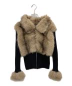 giengegienge）の古着「Fluffy fur edge knit tops」｜ブラック