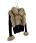 中古・古着 gienge (gienge) Fluffy fur edge knit tops ブラック サイズ:-：7000円