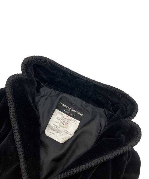 CHANEL（シャネル）CHANEL (シャネル) ベロアセットアップ ブラック サイズ:6の古着・服飾アイテム
