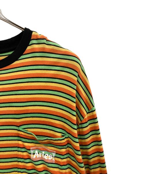 ARIES（アリーズ）ARIES (アリーズ) ボーダーカットソー マルチカラー サイズ:Lの古着・服飾アイテム