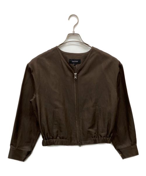 UNTITLED（アンタイトル）UNTITLED (アンタイトル) ノーカラーブルゾン ブラウン サイズ:1 未使用品の古着・服飾アイテム