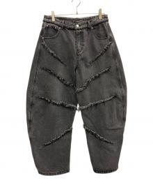 NOT4NERD（ノットフォーナード）の古着「Cut Off Curved Denim Pants」｜ブラック