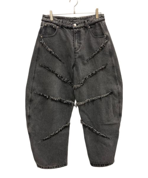 NOT4NERD（ノットフォーナード）NOT4NERD (ノットフォーナード) Cut Off Curved Denim Pants ブラック サイズ:Mの古着・服飾アイテム