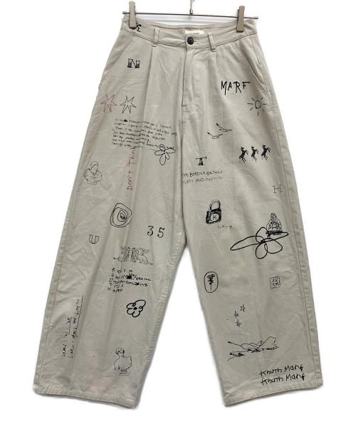 Knuth Marf（クヌースマーフ）Knuth Marf (クヌースマーフ) high waist tattoo pants ベージュ サイズ:Sの古着・服飾アイテム