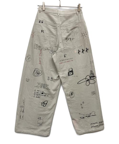 Knuth Marf（クヌースマーフ）Knuth Marf (クヌースマーフ) high waist tattoo pants ベージュ サイズ:Sの古着・服飾アイテム