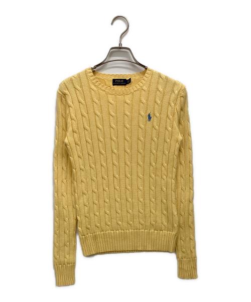 POLO RALPH LAUREN（ポロ・ラルフローレン）POLO RALPH LAUREN (ポロ・ラルフローレン) ケーブルニット イエロー サイズ:XSの古着・服飾アイテム
