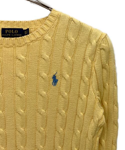 POLO RALPH LAUREN（ポロ・ラルフローレン）POLO RALPH LAUREN (ポロ・ラルフローレン) ケーブルニット イエロー サイズ:XSの古着・服飾アイテム
