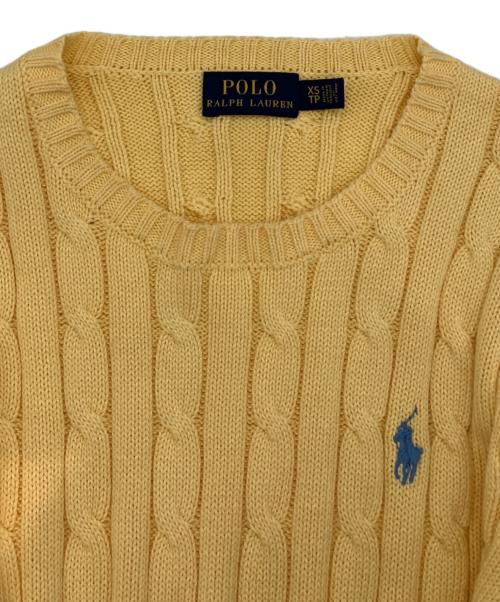 POLO RALPH LAUREN（ポロ・ラルフローレン）POLO RALPH LAUREN (ポロ・ラルフローレン) ケーブルニット イエロー サイズ:XSの古着・服飾アイテム
