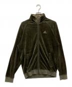 adidasアディダス）の古着「ベロアトラックジャケット」｜オリーブ