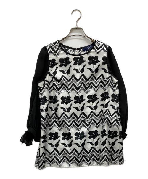 M'S GRACY（エムズグレイシー）M'S GRACY (エムズグレイシー) ブラウス ホワイト×ブラック サイズ:SIZE40の古着・服飾アイテム