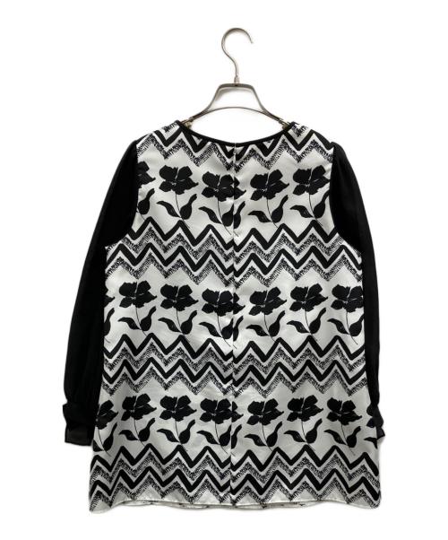 M'S GRACY（エムズグレイシー）M'S GRACY (エムズグレイシー) ブラウス ホワイト×ブラック サイズ:SIZE40の古着・服飾アイテム