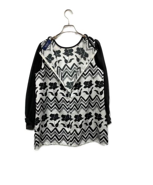 M'S GRACY（エムズグレイシー）M'S GRACY (エムズグレイシー) ブラウス ホワイト×ブラック サイズ:SIZE40の古着・服飾アイテム