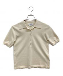 CLANE（クラネ）の古着「SHOULDER PADS POLO KNIT TOPS」｜ベージュ