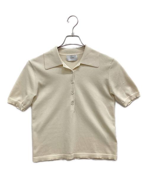 CLANE（クラネ）CLANE (クラネ) SHOULDER PADS POLO KNIT TOPS ベージュ サイズ:SIZE1の古着・服飾アイテム