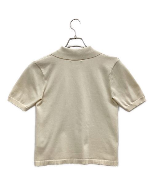 CLANE（クラネ）CLANE (クラネ) SHOULDER PADS POLO KNIT TOPS ベージュ サイズ:SIZE1の古着・服飾アイテム