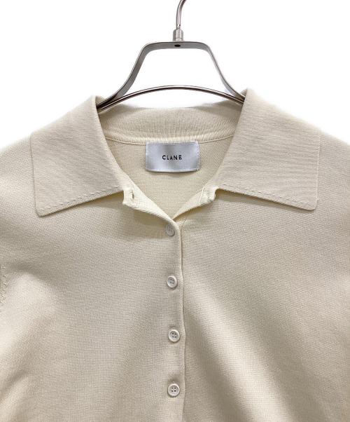 CLANE（クラネ）CLANE (クラネ) SHOULDER PADS POLO KNIT TOPS ベージュ サイズ:SIZE1の古着・服飾アイテム