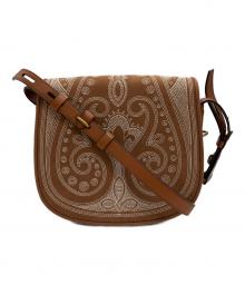 TORY BURCH（トリーバーチ）の古着「Embroidared Medium Saddle Bag」｜ブラウン