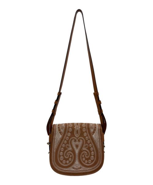 TORY BURCH（トリーバーチ）TORY BURCH (トリーバーチ) Embroidared Medium Saddle Bag ブラウンの古着・服飾アイテム