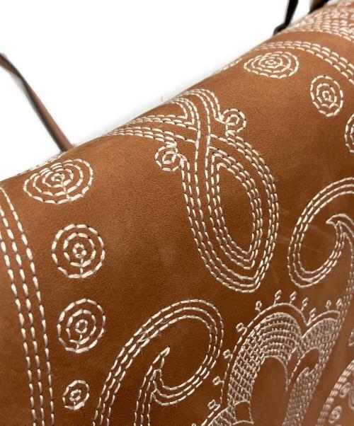 TORY BURCH（トリーバーチ）TORY BURCH (トリーバーチ) Embroidared Medium Saddle Bag ブラウンの古着・服飾アイテム