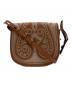 TORY BURCH（トリーバーチ）の古着「Embroidared Medium Saddle Bag」｜ブラウン
