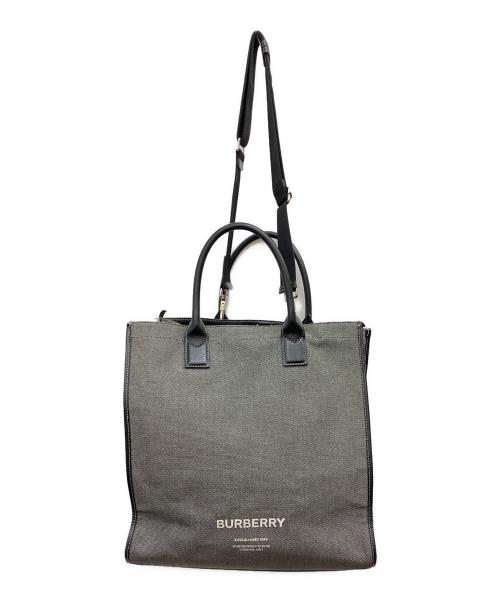 BURBERRY（バーバリー）BURBERRY (バーバリー) 2WAYトートバッグ グレーの古着・服飾アイテム