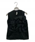 COMME des GARCONSコムデギャルソン）の古着「ノースリーブリボンブラウス」｜ブラック