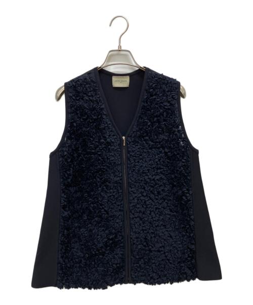 UNITED ARROWS（ユナイテッドアローズ）UNITED ARROWS (ユナイテッドアローズ) フラワー チュール ニットベスト ネイビー サイズ:-の古着・服飾アイテム