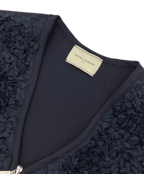 UNITED ARROWS（ユナイテッドアローズ）UNITED ARROWS (ユナイテッドアローズ) フラワー チュール ニットベスト ネイビー サイズ:-の古着・服飾アイテム