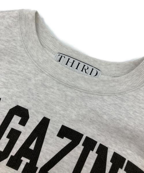THIRD MAGAZINE（サードマガジン）THIRD MAGAZINE (サードマガジン) ショート丈ロゴスウェット ライトグレー サイズ:9の古着・服飾アイテム