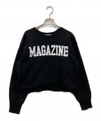 THIRD MAGAZINEサードマガジン）の古着「ショート丈ロゴスウェット」｜ブラック