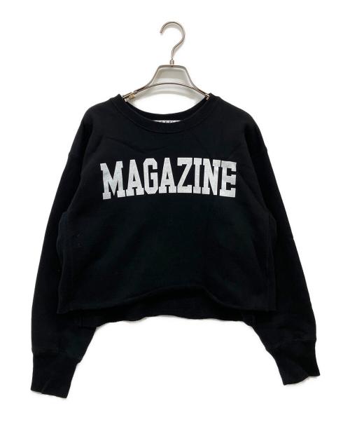 THIRD MAGAZINE（サードマガジン）THIRD MAGAZINE (サードマガジン) ショート丈ロゴスウェット ブラック サイズ:9の古着・服飾アイテム