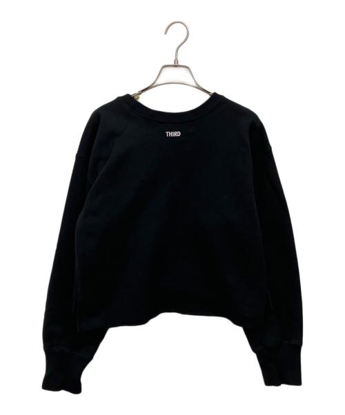 THIRD MAGAZINE（サードマガジン）THIRD MAGAZINE (サードマガジン) ショート丈ロゴスウェット ブラック サイズ:9の古着・服飾アイテム