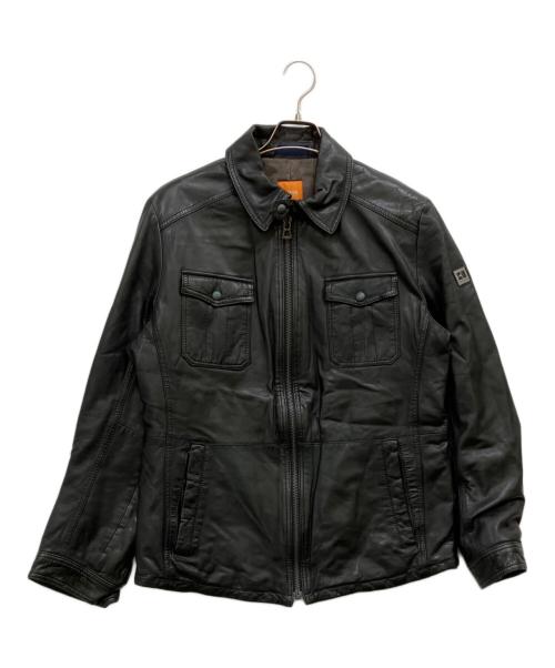 BOSS HUGO BOSS（ボス ヒューゴボス）BOSS HUGO BOSS (ボス ヒューゴボス) レザージャケット ブラック サイズ:SIZE50の古着・服飾アイテム