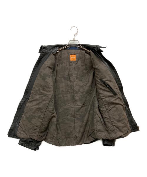 BOSS HUGO BOSS（ボス ヒューゴボス）BOSS HUGO BOSS (ボス ヒューゴボス) レザージャケット ブラック サイズ:SIZE50の古着・服飾アイテム